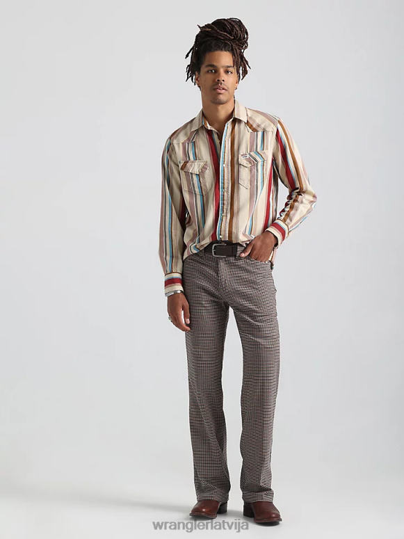 azul zils 20 reižu konkurētspējīgs moderna komforta krekls ar garām piedurknēm rietumu apdruku vīriešiem apģērbs Wrangler BFNTB481